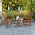 thumbnail image 1 of Outsunny 3 Piece Wood Outdoor Patio Dining Set, Teak, 1 of 10