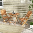 thumbnail image 1 of Outsunny 3 Pieces Acacia Wood Bistro Set with Foldable Bistro Table and Chairs, Natural Wood, 1 of 9