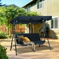 thumbnail image 1 of Outsunny 3-Seat Outdoor Patio Swing Chair with Removable Cushion, Steel Frame Stand and Adjustable Tilt Canopy for Patio, Garden, Poolside, Balcony, Backyard, Black, 1 of 10