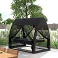 thumbnail image 1 of Outsunny 3-Seat Outdoor Swing Chair, Porch Swing Bed with Convertible Backrest, Cushion, Canopy, Side Pocket & Mesh Netting for Patio, Garden, Gray, 1 of 9