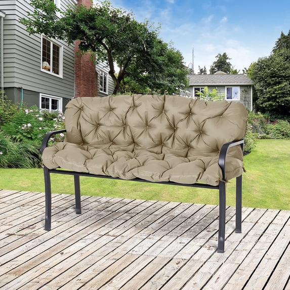 Outsunny 3 Seater Outdoor Bench Swing Chair Replacement Cushions, Khaki
