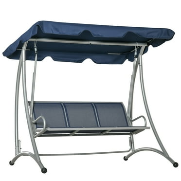 Outsunny 3-Seater Patio Swing Chair with Canopy Top for Backyard Balcony