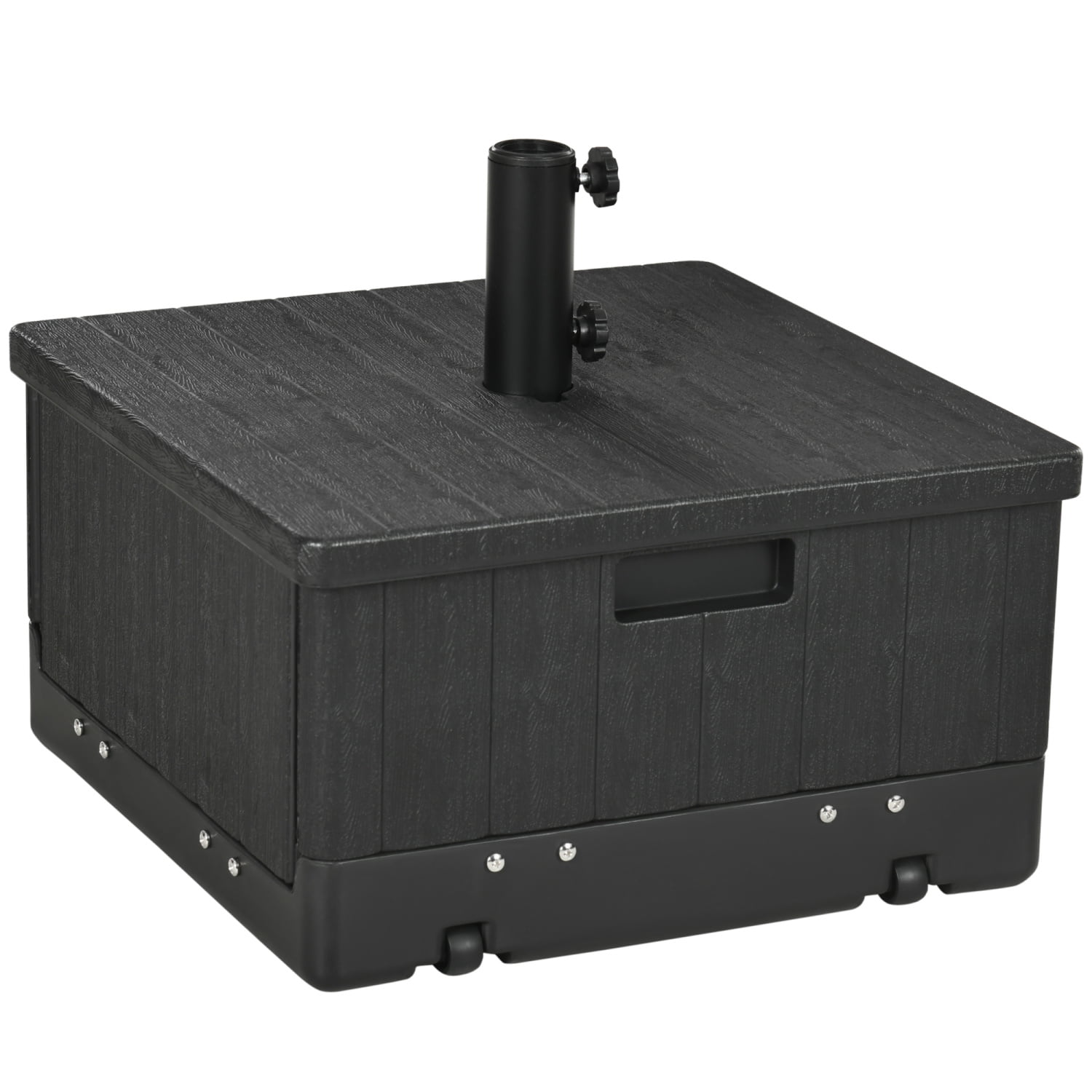 Outsunny 3-in-1 Outdoor Umbrella Base Coffee End Table Flower Box ...