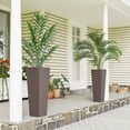 thumbnail image 1 of Outsunny 32 Inch Tall Planters for Outdoor Plants, Set of 2 Plastic Flower Pots with Drainage Holes, Brown, 1 of 9