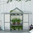 thumbnail image 1 of Outsunny 32" x 19" x 54" Garden Wood Cold Frame Greenhouse Flower Planter with Adjustable Shelves, Double Doors, Grey, 1 of 9