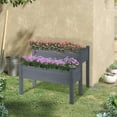 thumbnail image 1 of Outsunny 34" x 34" x 28" Raised Garden Bed 2-Tier Wooden Planter Box for Backyard, Patio to Grow Vegetables, Herbs, and Flowers, Gray, 1 of 9
