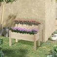 thumbnail image 1 of Outsunny 34"x34"x28" Raised Garden Bed 2-Tier Wooden Planter Box for Backyard, Patio to Grow Vegetables, Herbs, and Flowers, Natural, 1 of 9
