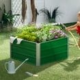 thumbnail image 1 of Outsunny 39.25'' x 15.75'' Galvanized Raised Garden Bed, Pentagon, Green, 1 of 9