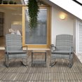 thumbnail image 1 of Outsunny 3Piece Wicker Rocking Chair Patio Furniture Set, Gray, 1 of 9