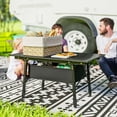thumbnail image 1 of Outsunny 3ft Portable Camping Table, Adjustable Height Aluminum Small Folding Table with Storage Bag, Black, 1 of 9