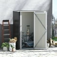 Outsunny 4.7' x 3' Metal Outdoor Storage Shed with Lockable Door Gray