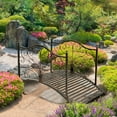 thumbnail image 1 of Outsunny 4’ Metal Arch Backyard Garden Bridge with Safety Siderails, Delicate Scrollwork, & Easy Assembly, Black Bronze, 1 of 9