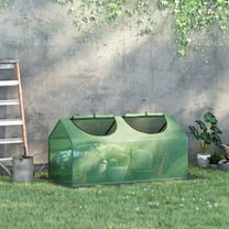 Outsunny 4' x 2' x 2' Mini Greenhouse with 2 Top Windows, Green