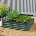 thumbnail image 1 of Outsunny 4' x 4' x 1' Galvanized Raised Garden Bed, Planter Raised Bed with Steel Frame for Vegetables, Flowers, Plants and Herbs, Green, 1 of 10