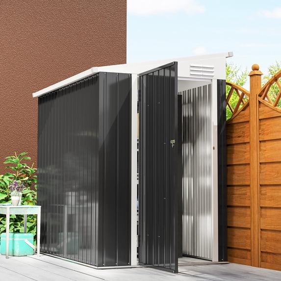 Outsunny Outsunny Waterproof Steel Storage Sheds, 8' x 6', Brown