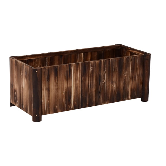 Outsunny 48" x 20" x 20" Wooden Raised Rectangular Garden Bed Planter Box