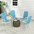 thumbnail image 1 of Outsunny 4pc Patio Folding Chairs, Outdoor Camping Chairs, Blue, 1 of 9