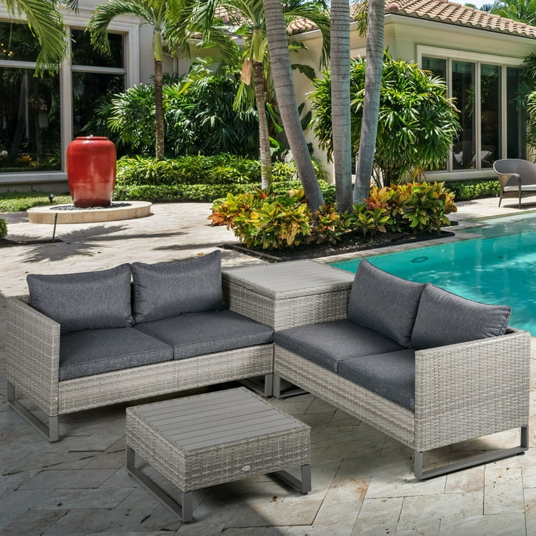 Outsunny Outdoor Patio Furniture With Cushion Storage Outsunny - Main Image