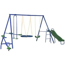 Playkids Fully Coated Swing Set Chain (Pair of Two) in sizes 40 66 or 85  with Quick Links for Swing Set and Playground Plastic Chain - Green Blue  Yellow 