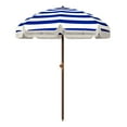 thumbnail image 1 of Outsunny 6.2' Portable Beach Umbrella,Uv 40+ Ruffled Outdoor Umbrella with Vented Canopy,Carry Bag,Blue Stripe,Blue Polyester Garden Outdoor Canopies Gazebos Umbrellas Shades, 1 of 9