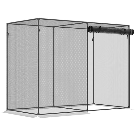 Outsunny 6' x 3' Crop Cage, Plant Protection Tent with Zippered Doors for Vegetable Garden, Backyard, Black