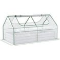 Outsunny 6' x 3' Galvanized Raised Garden Bed with Mini PVC Greenhouse