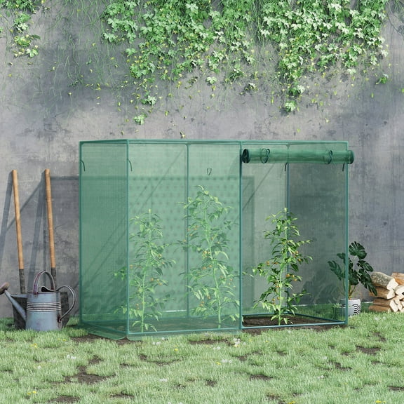 Outsunny 6 x 3ft Crop Cage, Double Doors Plant Protection Tent, Green