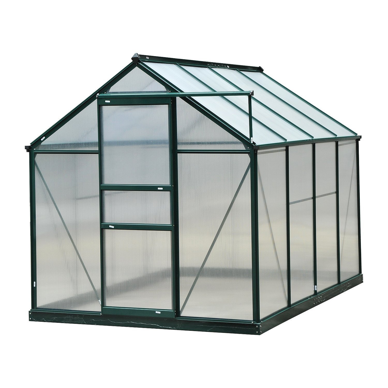 Outsunny Portable Walk-In Garden Greenhouse with Aluminum Frame, 6' x 8 ...