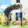 thumbnail image 1 of Outsunny 7.3ft Steel Garden Arch Trellis, Garden Arbor Trellis for Climbing Plants Roses Vines, Flower Arch Wedding Arch Stand for Lawn, Black, 1 of 9