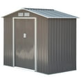 thumbnail image 1 of Outsunny 7' x 4' Storage Shed Garden Tool House w/ Vents Doors Gray, 1 of 9