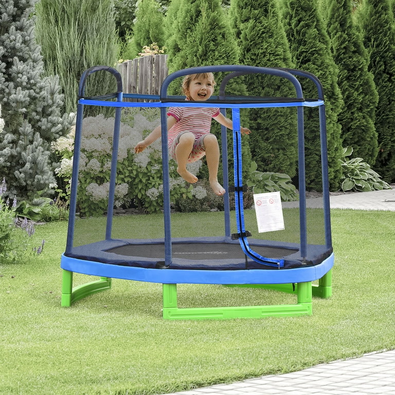 Outsunny 7FT Toddler Trampoline with Enclosure, Heavy-Duty Outdoor