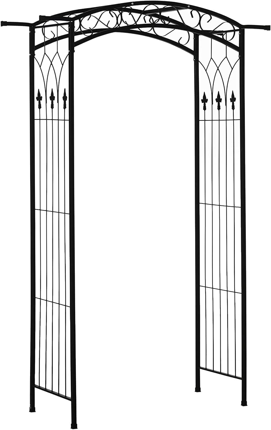 Outsunny 7Ft Garden Arch Arbor, Metal Arch Trellis for Climbing Vines ...