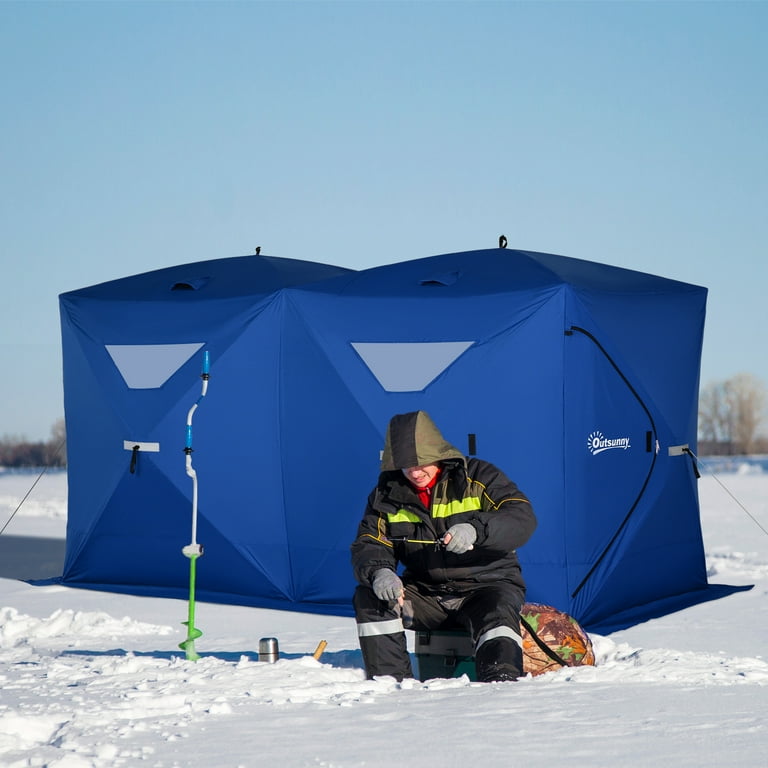 Outsunny Insulated 8-Person Ice Fishing Tent, Portable Outdoor