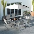 Outsunny 8-Piece Outdoor Patio Dining Set with Adjustable Umbrella ...