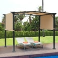 thumbnail image 1 of Outsunny 8' x 10' Retractable Pergola Canopy Steel Frame Polyester Fabric Gazebo with Top Cover,Retractable Canopy Shade Awning, 1 of 9