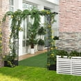 thumbnail image 1 of Outsunny 82'' Decorative Metal Garden Trellis Arch with Durable Steel Tubing & Elegant Scrollwork, Perfect for Weddings, 1 of 9