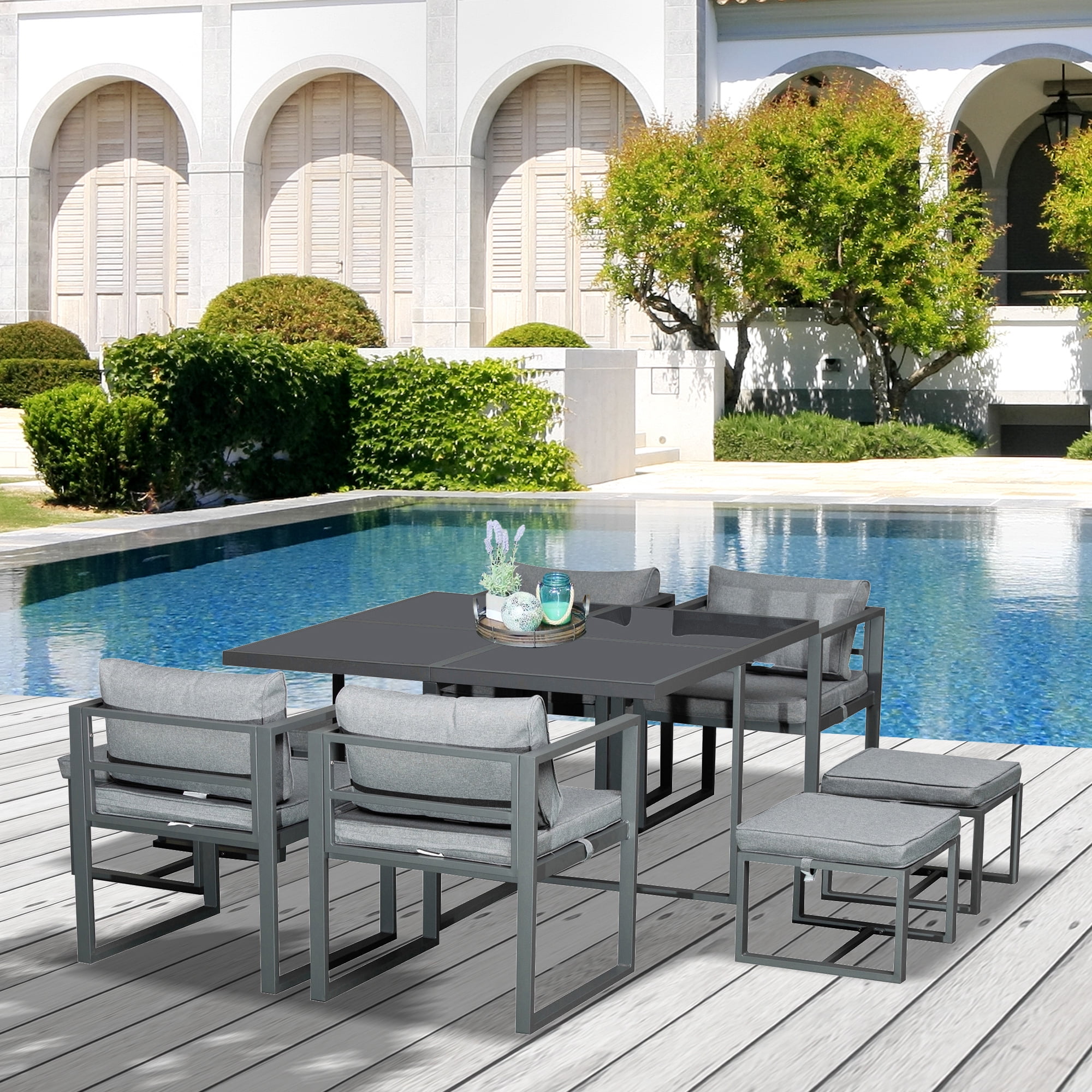 Outsunny 9-Piece Outdoor Patio Dining Set with Nigeria Ubuy