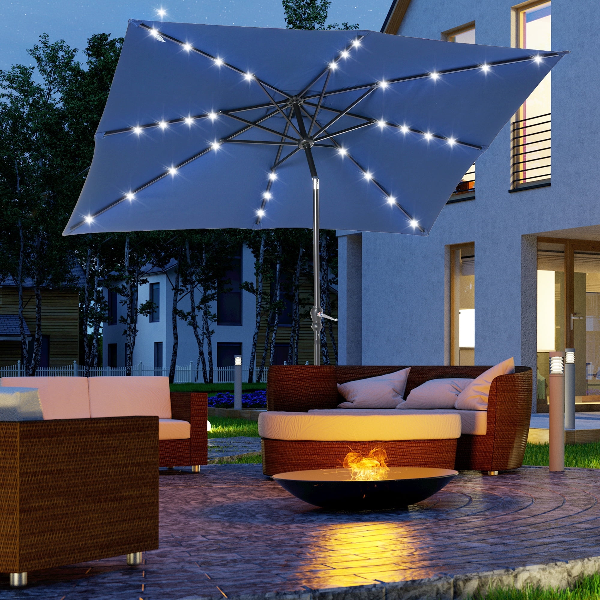 大特価セール Outsunny-9-x-7-Solar-Umbrella- その他