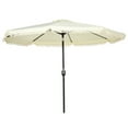thumbnail image 1 of Outsunny 9ft Patio Umbrella with Tilt, Ruffled Outdoor Umbrella, Cream, 1 of 8