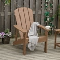 thumbnail image 1 of Outsunny Adirondack Chair, Faux Wood Patio & Fire Pit Chair, Weather Resistant HDPE for Deck, Outside Garden, Porch, Backyard, Brown, 1 of 10