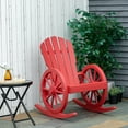 thumbnail image 1 of Outsunny Adirondack Rocking Chair with Slatted Design, Red, 1 of 9