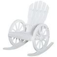 thumbnail image 1 of Homiyad Adirondack Rocking Chair with Slatted Design and Oversize Back for Porch, Poolside, or Garden Lounging, White, 1 of 8