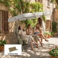 thumbnail image 1 of Outsunny Bench Cushion Non-Slip Outdoor Swing Cushion w/Backrest Side Pocket for 3 Seater Patio Furniture Beige, 1 of 9