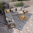 thumbnail image 1 of Outsunny Black & White Chain Outdoor Rug, 8' x 10', Waterproof Plastic Rug with Carry Bag, 1 of 9