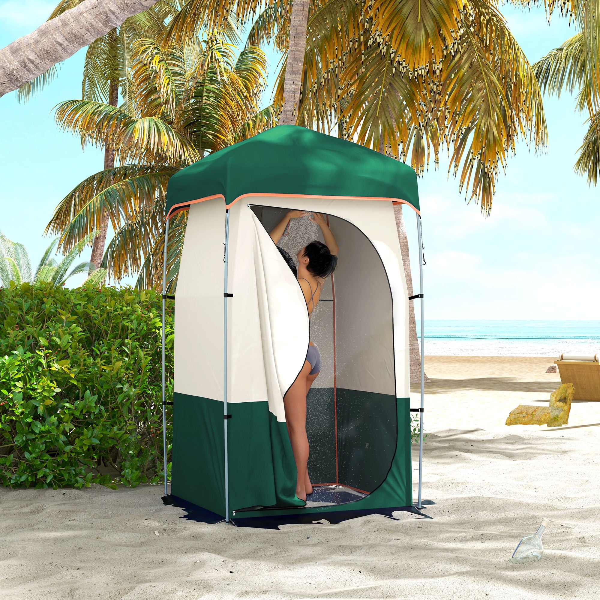 Outsunny Camping Shower Tent, Privacy Shelter with Solar Shower Bag ...
