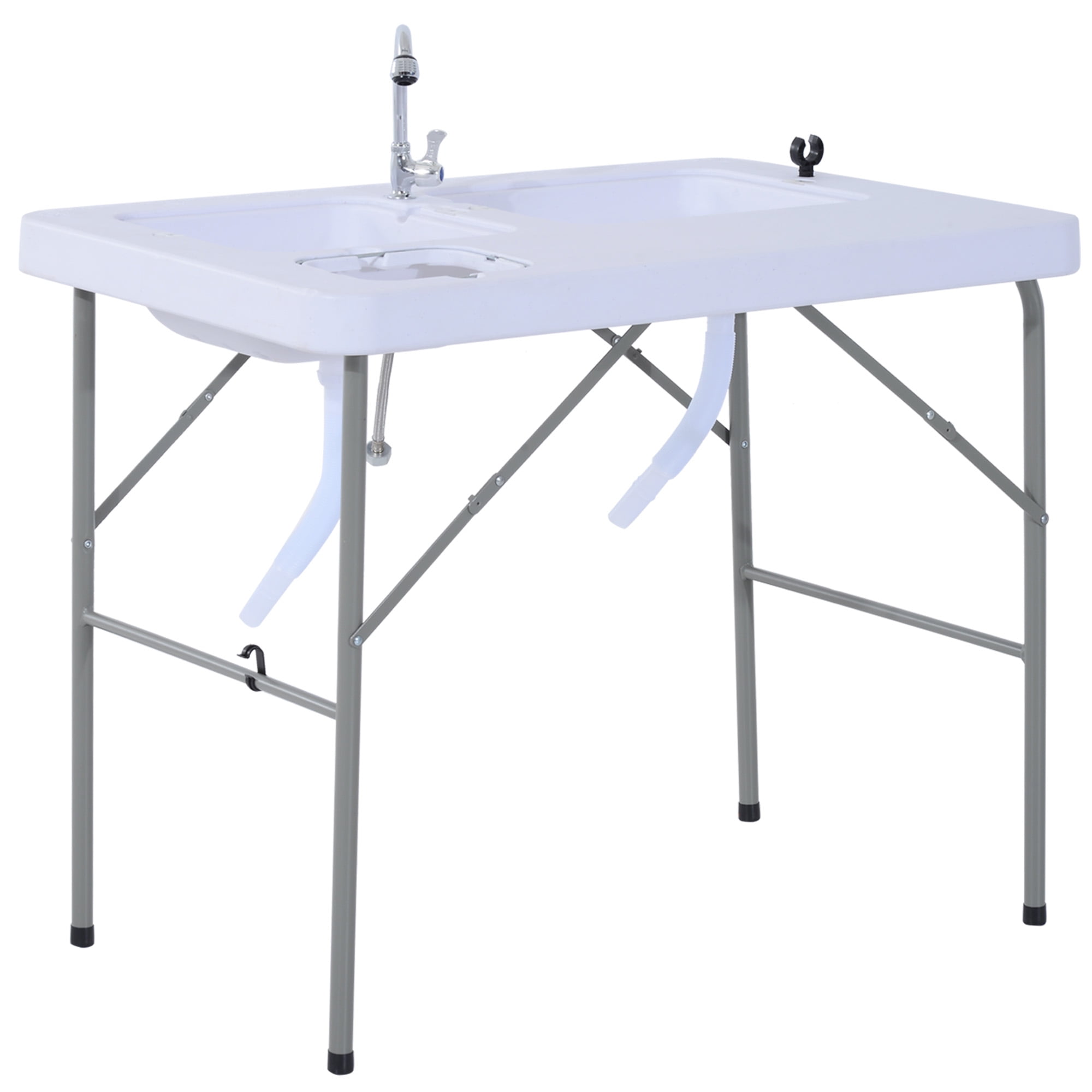 Outsunny Camping Table, White
