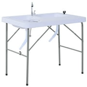 Outsunny Camping Table, White