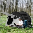 thumbnail image 1 of Outsunny Camping Tent with Porch and Carry Bag, 3000mm Waterproof, Black, 1 of 9