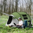 thumbnail image 1 of Outsunny Camping Tent with Porch and Carry Bag, 3000mm Waterproof, Green, 1 of 9