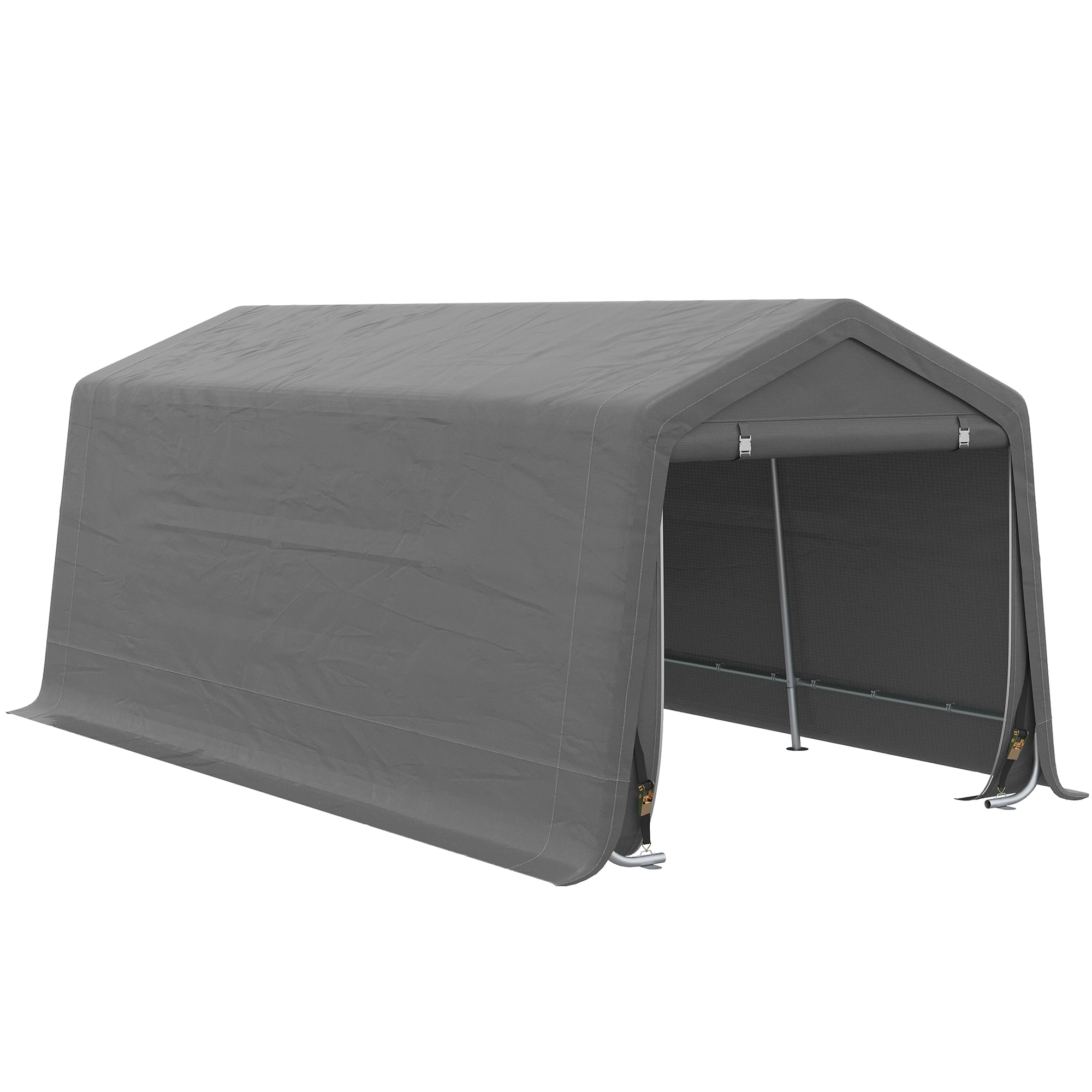 Outsunny Carport Heavy Duty Truck SUV Garage Cover Canopy, Gray